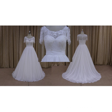 Wholesale Short Sleeve Chiffon Wedding Dress